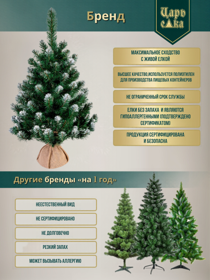 Ель искусственная Царь Елка Верона заснеженная
